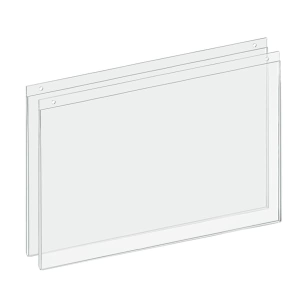 Clear Acrylic Wall Hanging Frame 17'' Wide x 11'' High- Horizontal/Landscape, 2PK